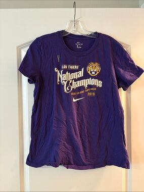 Nike Purple LSU Tigers 'National Champions 2019' Kids Tee